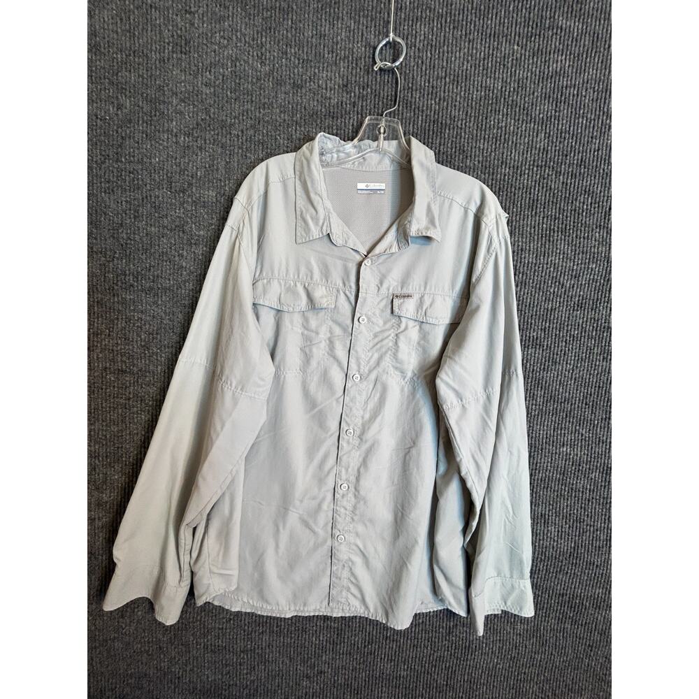 Columbia Men’s Button Up Outdoor Shirt Size XL Gray Button Up Long Sleeve